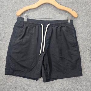 Mens Volley Shorts Medium Black Nylon Drawstring Skater Athleisure Gym RSQ 31x5